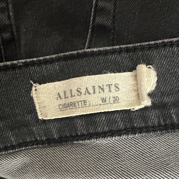 All Saints Dark Gray Slim Straight Jeans - Picture 3 of 4